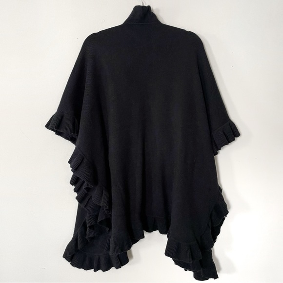 Pour Vous Poncho Alpaca Silk Ruffle Cardigan Peru - Picture 3 of 5